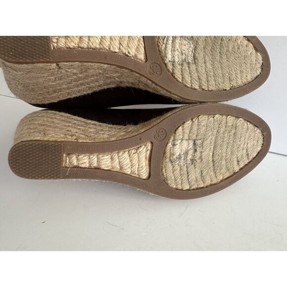 J. Crew Seville Women's Navy Blue Closed Toe Canvas Wedge Espadrille Shoes 9.5 - Picture 11 of 13